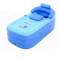 PVC Inflatable Bathtub Portable Bath Tub Home Camping Travel Folding SPA Bath With Cushion Pipe for Adults