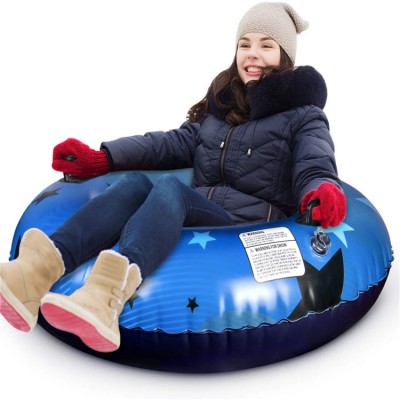 Inflatable Snow Tube for Sledding, Snow Sleds for Kids and Adults, Heavy Duty 47 Inch Large Size Snow Tubes with Strong Handles