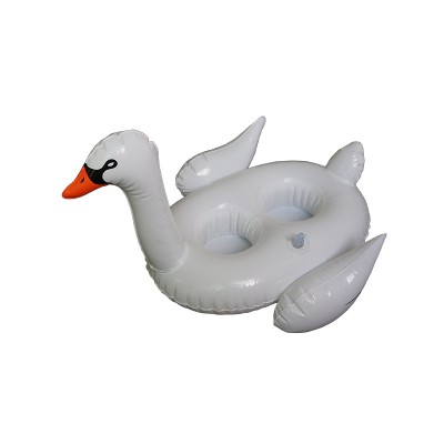 Cute White Swan Swimming Float Pool Cup Holder Inflatable Drink Holder