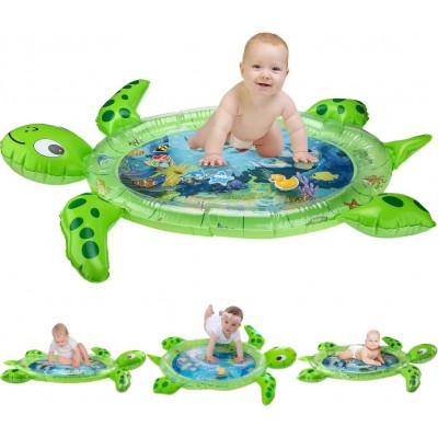 Inflatable Tummy Time Water Mat Sea Turtle Shape Infants Toddlers Play Mat Toy