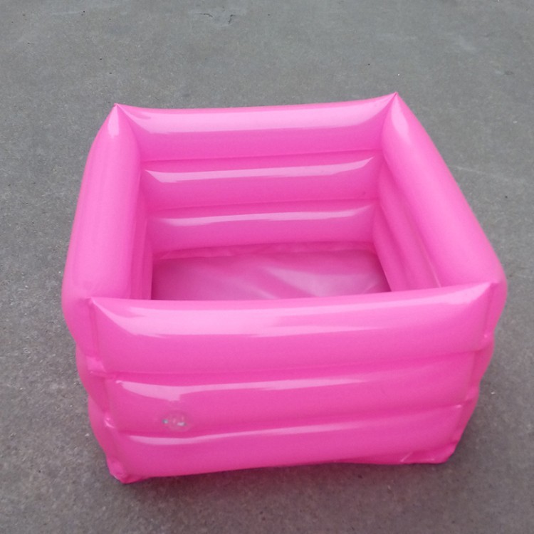 Portable plastic inflatable travel bath basin