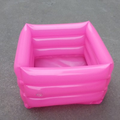 Portable plastic inflatable travel bath basin