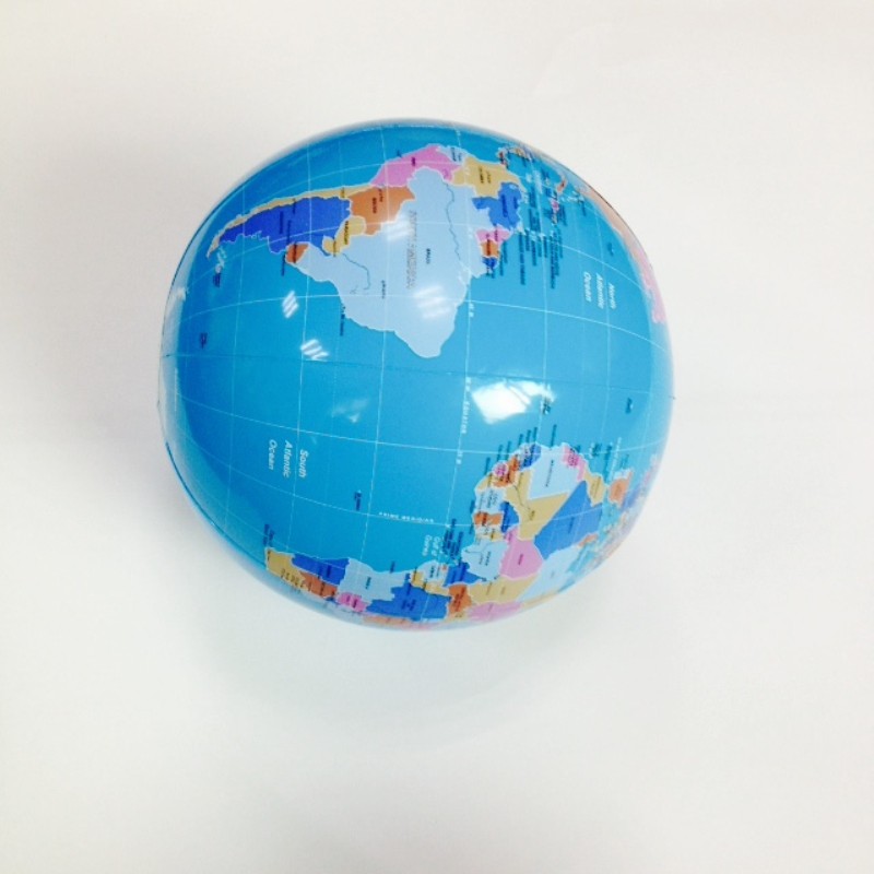 12 inch plastic inflatable globe beach ball