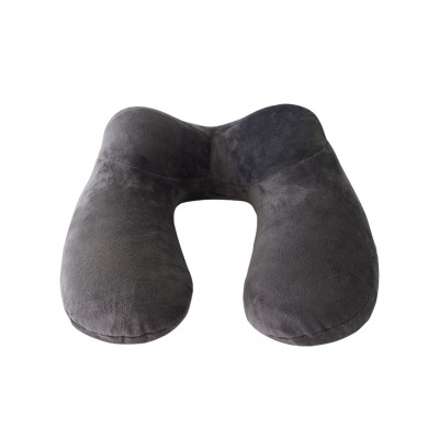 Neck Support Comfortable Inflatable Hump Pillow U Shape PVC Inflatable Flocking Neck Pillow for Travel