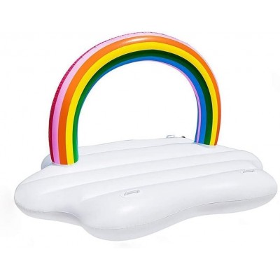 Inflatable Rainbow Pool Float Rainbow Pool Island for Pool Party or LGBT Pride