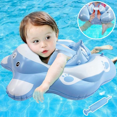 Baby Swimming Pool Float Ring with Double Airbags Safe Adjustable Crotch Strap for  for 3 Month - 48 Month Infant Baby